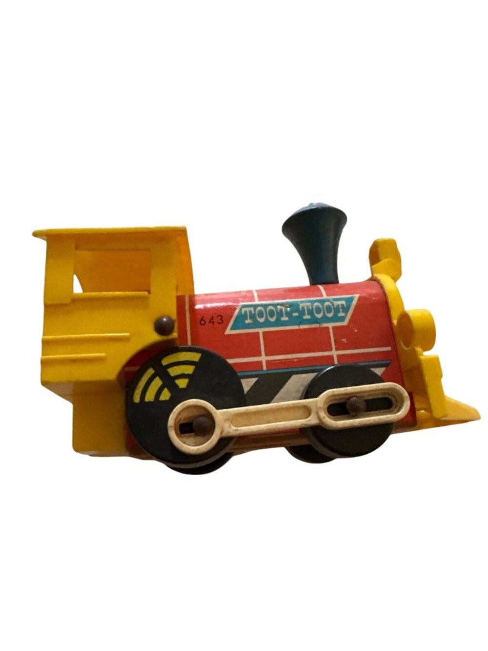 Fisher-Price Toot-Toot Train Engine #643 Vintage 1964 Wooden & Plastic Toy